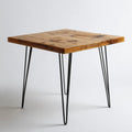 Side Table Natural Wood Top with Metal Legs 50x50x45 cm - Industrial Style